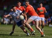 17 July 2021; Dessie Ward of Monaghan in action against Greg McCabe, left, and Connaire Mackin of Armagh during the Ulster GAA Football Senior Championship Semi-Final match between Armagh and Monaghan at Páirc Esler in Newry, Down. Photo by Sam Barnes/Sportsfile