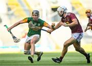 17 July 2021; Cian Hussey of Kerry in action against Conor Shaw of Westmeath during the Joe McDonagh Cup Final match between Westmeath and Kerry at Croke Park in Dublin. Photo by Eóin Noonan/Sportsfile