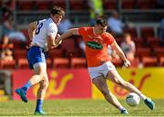 17 July 2021; Tiernan Kelly of Armagh scores his side's second goal during the Ulster GAA Football Senior Championship Semi-Final match between Armagh and Monaghan at Páirc Esler in Newry, Down. Photo by Ramsey Cardy/Sportsfile