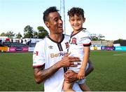17 July 2021; Sonni Nattestad of Dundalk with his son Romeo, age 5, after the SSE Airtricity League Premier Division match between Dundalk and Finn Harps at Oriel Park in Dundalk, Louth. Photo by Michael P Ryan/Sportsfile