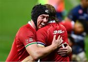 17 July 2021; Adam Beard, left, congratulates team-mate Jonny Hill of British & Irish Lions on scoring their side's third try during the British and Irish Lions Tour match between DHL Stormers and The British & Irish Lions at Cape Town Stadium in Cape Town, South Africa. Photo by Ashley Vlotman/Sportsfile