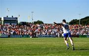 17 July 2021; Conor McManus of Monaghan kicks a late free during the Ulster GAA Football Senior Championship Semi-Final match between Armagh and Monaghan at Páirc Esler in Newry, Down. Photo by Sam Barnes/Sportsfile
