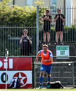 17 July 2021; Supporters look on from outside the ground during the SSE Airtricity League Premier Division match between Dundalk and Finn Harps at Oriel Park in Dundalk, Louth. Photo by Michael P Ryan/Sportsfile
