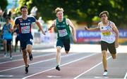 17 July 2021; Diarmuid O'Connor, centre, of Ireland competing in the 400 metres event of the men's Decathlon during day three of the European Athletics U20 Championships at the Kadriorg Stadium in Tallinn, Estonia. Photo by Marko Mumm/Sportsfile