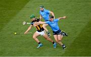 17 July 2021; Eoin Cody of Kilkenny in action against James Madden, 7, and Danny Sutcliffe of Dublin during the Leinster GAA Senior Hurling Championship Final match between Dublin and Kilkenny at Croke Park in Dublin. Photo by Stephen McCarthy/Sportsfile