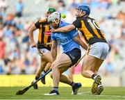 17 July 2021; John Donnelly of Kilkenny in action against Liam Rushe of Dublin during the Leinster GAA Senior Hurling Championship Final match between Dublin and Kilkenny at Croke Park in Dublin. Photo by Eóin Noonan/Sportsfile