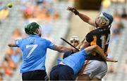 17 July 2021; TJ Reid of Kilkenny is tackled by Paddy Smyth of Dublin during the Leinster GAA Senior Hurling Championship Final match between Dublin and Kilkenny at Croke Park in Dublin. Photo by Eóin Noonan/Sportsfile