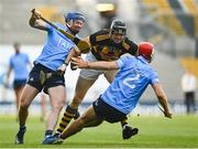 17 July 2021; Walter Walsh of Kilkenny breaks the tackle of Conor Burke, left, and Paddy Smyth of Dublin during the Leinster GAA Senior Hurling Championship Final match between Dublin and Kilkenny at Croke Park in Dublin. Photo by Eóin Noonan/Sportsfile