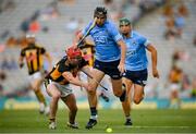 17 July 2021; Danny Sutcliffe of Dublin in action against James Maher of Kilkenny during the Leinster GAA Senior Hurling Championship Final match between Dublin and Kilkenny at Croke Park in Dublin. Photo by Stephen McCarthy/Sportsfile