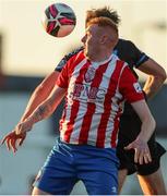 16 July 2021; Kieran Hanlon of Treaty United in action against Harvey O'Brien of UCD during the SSE Airtricity League First Division match between Treaty United and UCD at Market's Field in Limerick. Photo by Michael P Ryan/Sportsfile