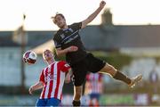 16 July 2021; Mark Dignam of UCD in action against William Armshaw of Treaty United during the SSE Airtricity League First Division match between Treaty United and UCD at Market's Field in Limerick. Photo by Michael P Ryan/Sportsfile