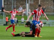 16 July 2021; Sean McSweeney of Treaty United in action against Adam Verdon of UCD during the SSE Airtricity League First Division match between Treaty United and UCD at Market's Field in Limerick. Photo by Michael P Ryan/Sportsfile