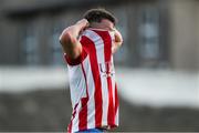 16 July 2021; Clyde O'Connell of Treaty United removes his shirt after the SSE Airtricity League First Division match between Treaty United and UCD at Market's Field in Limerick. Photo by Michael P Ryan/Sportsfile