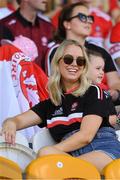18 July 2021; A Derry supporter at the 2020 Electric Ireland GAA Football All-Ireland Minor Championship Final match between Derry and Kerry at Bord Na Mona O’Connor Park in Tullamore. Photo by Matt Browne/Sportsfile