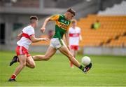 18 July 2021; Thomas O'Donnell of Kerry in action against Mark Doherty of Derry during the 2020 Electric Ireland GAA Football All-Ireland Minor Championship Final match between Derry and Kerry at Bord Na Mona O’Connor Park in Tullamore. Photo by Matt Browne/Sportsfile