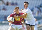18 July 2021; Ger Egan of Westmeath in action against Mick O'Grady of Kildare during the Leinster GAA Senior Football Championship Semi-Final match between Kildare and Westmeath at Croke Park in Dublin. Photo by Eóin Noonan/Sportsfile