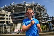 18 July 2021; Dublin supporter Graham O'Neill, aged 10, from Tallaght, before the Leinster GAA Senior Football Championship Semi-Final match between Dublin and Meath at Croke Park in Dublin. Photo by Harry Murphy/Sportsfile