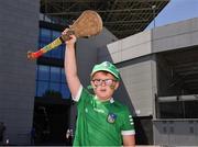 18 July 2021; Limerick supporter Cian Coleman, age 5, from Doon, before the Munster GAA Hurling Senior Championship Final match between Limerick and Tipperary at Páirc Uí Chaoimh in Cork. Photo by Ray McManus/Sportsfile