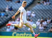 18 July 2021; Daniel Flynn of Kildare shoots to score his side's second goal during the Leinster GAA Senior Football Championship Semi-Final match between Kildare and Westmeath at Croke Park in Dublin. Photo by Eóin Noonan/Sportsfile
