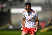 18 July 2021; Conor McKenna of Tyrone celebrates after his side's victory in the Ulster GAA Football Senior Championship Semi-Final match between Donegal and Tyrone at Brewster Park in Enniskillen, Fermanagh. Photo by Ben McShane/Sportsfile