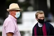 18 July 2021; Jockey Billy Lee and trainer Willie McCreery at The Curragh Racecourse in Kildare. Photo by David Fitzgerald/Sportsfile