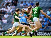 18 July 2021; Brian Fenton of Dublin is tackled by Cathal Hickey, left, and Fionn Reilly of Meath during the Leinster GAA Senior Football Championship Semi-Final match between Dublin and Meath at Croke Park in Dublin. Photo by Eóin Noonan/Sportsfile
