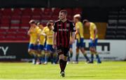 18 July 2021; Robbie Mahon of Bohemians reacts after Longford Town players celebrate their side's first goal scored by Rob Manley during the SSE Airtricity League Premier Division match between Bohemians and Longford Town at Dalymount Park in Dublin. Photo by Michael P Ryan/Sportsfile