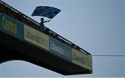 18 July 2021; A Dublin supporter waves a flag during the Leinster GAA Senior Football Championship Semi-Final match between Dublin and Meath at Croke Park in Dublin. Photo by Harry Murphy/Sportsfile