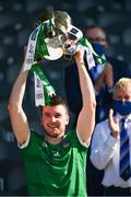 18 July 2021; Limerick captain Declan Hannon lifts the Munster Senior Hurling Championship Cup after the Munster GAA Hurling Senior Championship Final match between Limerick and Tipperary at Páirc Uí Chaoimh in Cork. Photo by Ray McManus/Sportsfile