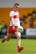 18 July 2021; Matthew Downey of Derry scores a point from a free during the 2020 Electric Ireland GAA Football All-Ireland Minor Championship Final match between Derry and Kerry at Bord Na Mona O’Connor Park in Tullamore. Photo by Matt Browne/Sportsfile