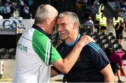 18 July 2021; Limerick manager John Kiely and his opposite number Liam Sheedy after the Munster GAA Hurling Senior Championship Final match between Limerick and Tipperary at Páirc Uí Chaoimh in Cork. Photo by Ray McManus/Sportsfile