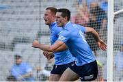 18 July 2021; Ciaran Kilkenny, left, and Brian Fenton of Dublin react after a late point during the Leinster GAA Senior Football Championship Semi-Final match between Dublin and Meath at Croke Park in Dublin. Photo by Harry Murphy/Sportsfile