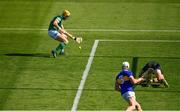 18 July 2021; Séamus Flanagan of Limerick taps the sliotar past Tipperary goalkeeper Barry Hogan and Pádraic Maher to score a goal in the 42nd minute during the Munster GAA Hurling Senior Championship Final match between Limerick and Tipperary at Páirc Uí Chaoimh in Cork. Photo by Ray McManus/Sportsfile