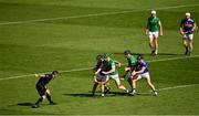 18 July 2021; Kyle Hayes of Limerick and Dan McCormack of Tipperary, top right, look on as Referee Paud O'Dwyer throws in the sliotar in between Dan McCormack and Alan Flynn of Tipperary and William O'Donoghue and Darragh O'Donovan of Limerick to start the second half of the Munster GAA Hurling Senior Championship Final match between Limerick and Tipperary at Páirc Uí Chaoimh in Cork. Photo by Ray McManus/Sportsfile