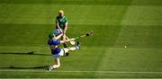 18 July 2021; Séamus Flanagan of Limerick fires a shot past Brian McGrath of Tipperary, which was saved,  during the Munster GAA Hurling Senior Championship Final match between Limerick and Tipperary at Páirc Uí Chaoimh in Cork. Photo by Ray McManus/Sportsfile