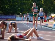 18 July 2021; Laura Mooney of Ireland crosses the finish line in the women's 5000m final during day four of the European Athletics U20 Championships at the Kadriorg Stadium in Tallinn, Estonia. Photo by Marko Mumm/Sportsfile