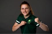 29 June 2021; Featherweight Michaela Walsh during a Tokyo 2020 Team Ireland Announcement for Boxing in the Sport Ireland Institute at the Sport Ireland Campus in Dublin.  Photo by Brendan Moran/Sportsfile