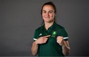 29 June 2021; Lightweight Kellie Harrington during a Tokyo 2020 Team Ireland Announcement for Boxing in the Sport Ireland Institute at the Sports Ireland Campus in Dublin.  Photo by Brendan Moran/Sportsfile
