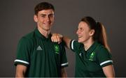 22 June 2021; Brother and sister Aidan, left, and Michaela Walsh during a Tokyo 2020 Team Ireland Announcement for Boxing in the Sport Ireland Institute at the Sport Ireland Campus in Dublin.  Photo by Brendan Moran/Sportsfile