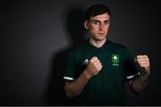 22 June 2021; Welterweight Aidan Walsh during a Tokyo 2020 Team Ireland Announcement for Boxing in the Sport Ireland Institute at the Sports Ireland Campus in Dublin.  Photo by Brendan Moran/Sportsfile