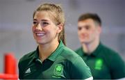 22 June 2021; Aoife O'Rourke during a Tokyo 2020 Team Ireland Announcement for Boxing in the Sport Ireland Institute at the Sport Ireland Campus in Dublin.  Photo by Brendan Moran/Sportsfile