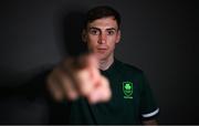 22 June 2021; Welterweight Aidan Walsh during a Tokyo 2020 Team Ireland Announcement for Boxing in the Sport Ireland Institute at the Sports Ireland Campus in Dublin.  Photo by Brendan Moran/Sportsfile