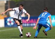 17 July 2021; Daniel Kelly of Dundalk in action against Dan Hawkins of Finn Harps during the SSE Airtricity League Premier Division match between Dundalk and Finn Harps at Oriel Park in Dundalk, Louth. Photo by Michael P Ryan/Sportsfile