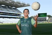 20 July 2021; John West Féile Ambassador and Armagh Footballer Aimee Mackin in attendance at the launch of John West Féile, 2021 at Croke Park in Dublin. The 2021 John West Féile na nGael hurling and camogie events will take place across individual counties on August 21, whilst The Féile na nÓg football events will take place on August 28. Under-15 teams will compete for the opportunity to play at Croke Park and Semple Stadium. Photo by Sam Barnes/Sportsfile