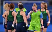19 July 2021; Ayeisha McFerran of Ireland takes a photo of team-mate Roisin Upton after a friendly match between Ireland and Argentina at the Oi Hockey Stadium ahead of the start of the 2020 Tokyo Summer Olympic Games in Tokyo, Japan. Photo by Brendan Moran/Sportsfile
