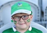 18 July 2021; Limerick supporter Cian Coleman, age 5, from Doon, at the Munster GAA Hurling Senior Championship Final match between Limerick and Tipperary at Páirc Uí Chaoimh in Cork. Photo by Piaras Ó Mídheach/Sportsfile