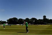 19 July 2021; Kevin O'Brien of Ireland warms up before the Men's T20 International match between Ireland and South Africa at Malahide Cricket Club in Dublin. Photo by Harry Murphy/Sportsfile