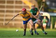 19 July 2021; Mike Gough of Clare in action against Adam English of Limerick during the Munster GAA Hurling U20 Championship semi-final match between Limerick and Clare at the LIT Gaelic Grounds in Limerick. Photo by Ben McShane/Sportsfile