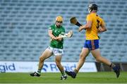 19 July 2021; Adam English of Limerick shoots to score his side's first goal during the Munster GAA Hurling U20 Championship semi-final match between Limerick and Clare at the LIT Gaelic Grounds in Limerick. Photo by Ben McShane/Sportsfile