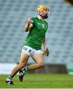 19 July 2021; Adam English of Limerick celebrates after scoring his side's first goal during the Munster GAA Hurling U20 Championship semi-final match between Limerick and Clare at the LIT Gaelic Grounds in Limerick. Photo by Ben McShane/Sportsfile